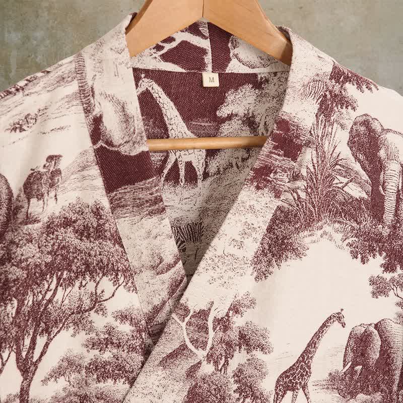 Ownkoti Toile Print Cotton Kimono Robe - image 12