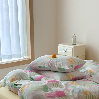 Ownkoti Multicolor Pastel Patchwork Cotton Bedding Set (4PCS) - image 4
