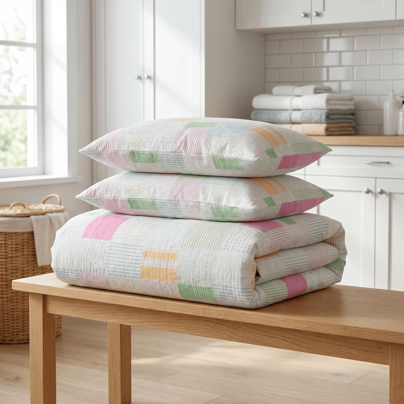 Ownkoti Multicolor Pastel Patchwork Cotton Bedding Set (4PCS) - image 3