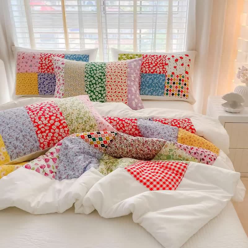 Ownkoti Colorful Patchwork Cotton Floral Bedding Set - image 1