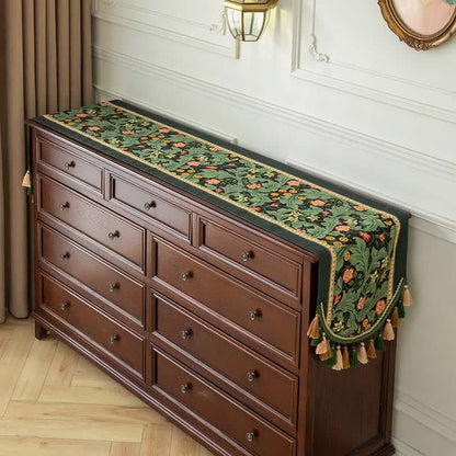 Ownkoti Tropical Botanical Table Runner with Tassel Trim - image 1