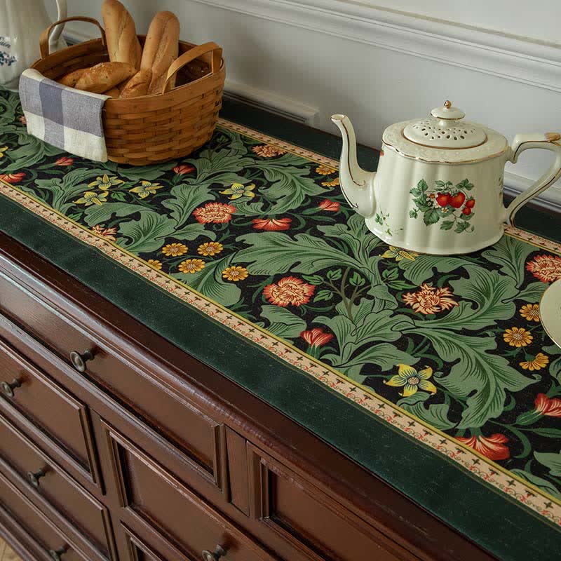 Ownkoti Tropical Botanical Table Runner with Tassel Trim - image 2