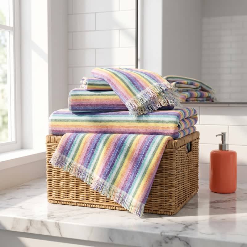 Ownkoti Rainbow Striped Breathable Cotton Towel - image 1
