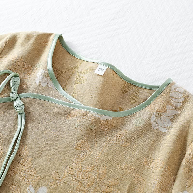 Ownkoti Floral Cotton Chinese Knot Loungewear Set - image 4