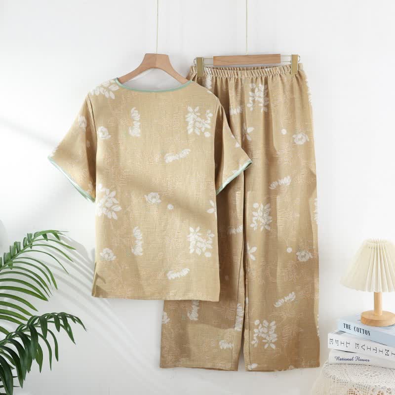 Ownkoti Floral Cotton Chinese Knot Loungewear Set - image 2