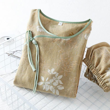 Ownkoti Floral Cotton Chinese Knot Loungewear Set - image 3
