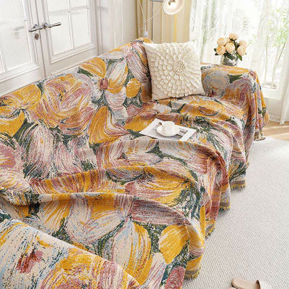Ownkoti Abstract Floral Tassel Trim Sofa Protector - image 7