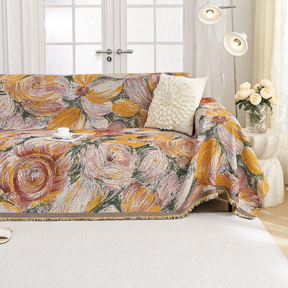 Ownkoti Abstract Floral Tassel Trim Sofa Protector - image 3