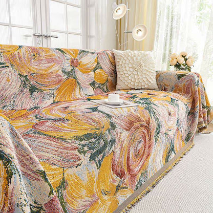 Ownkoti Abstract Floral Tassel Trim Sofa Protector - image 5