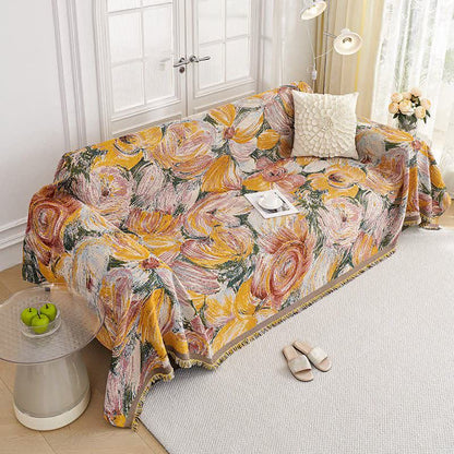 Ownkoti Abstract Floral Tassel Trim Sofa Protector - image 2