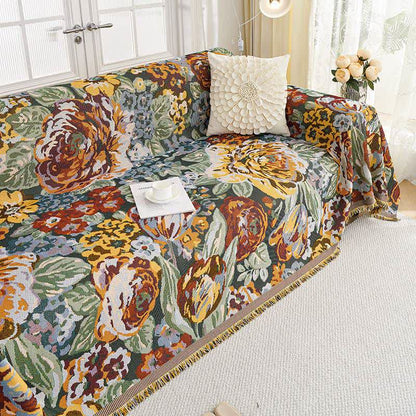 Ownkoti Vintage Floral Tassel Sofa Protector - image 2