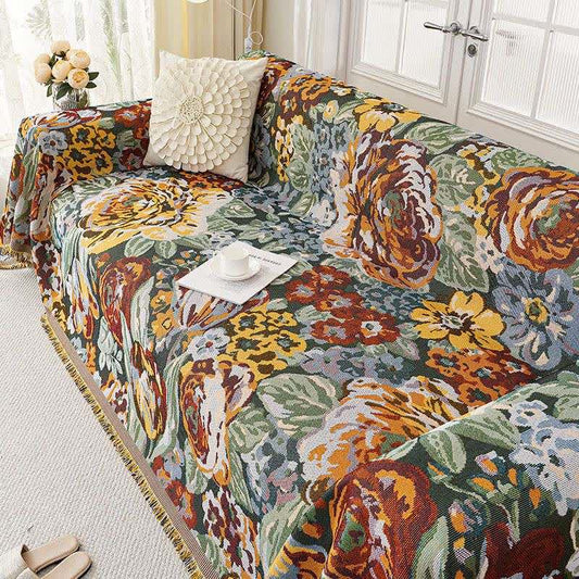Ownkoti Vintage Floral Tassel Sofa Protector - image 0