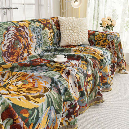 Ownkoti Vintage Floral Tassel Sofa Protector - image 4