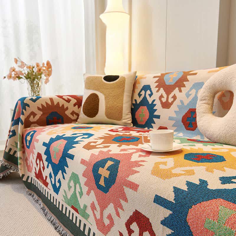 Ownkoti Boho Geometric Tassel Sofa Protector - image 0
