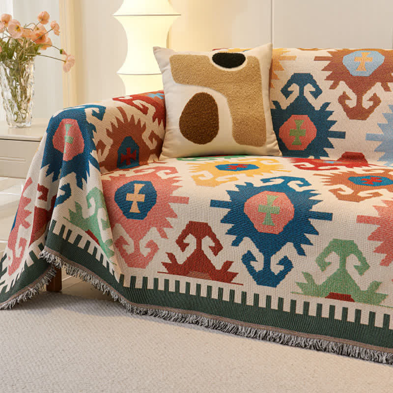 Ownkoti Boho Geometric Tassel Sofa Protector - image 6