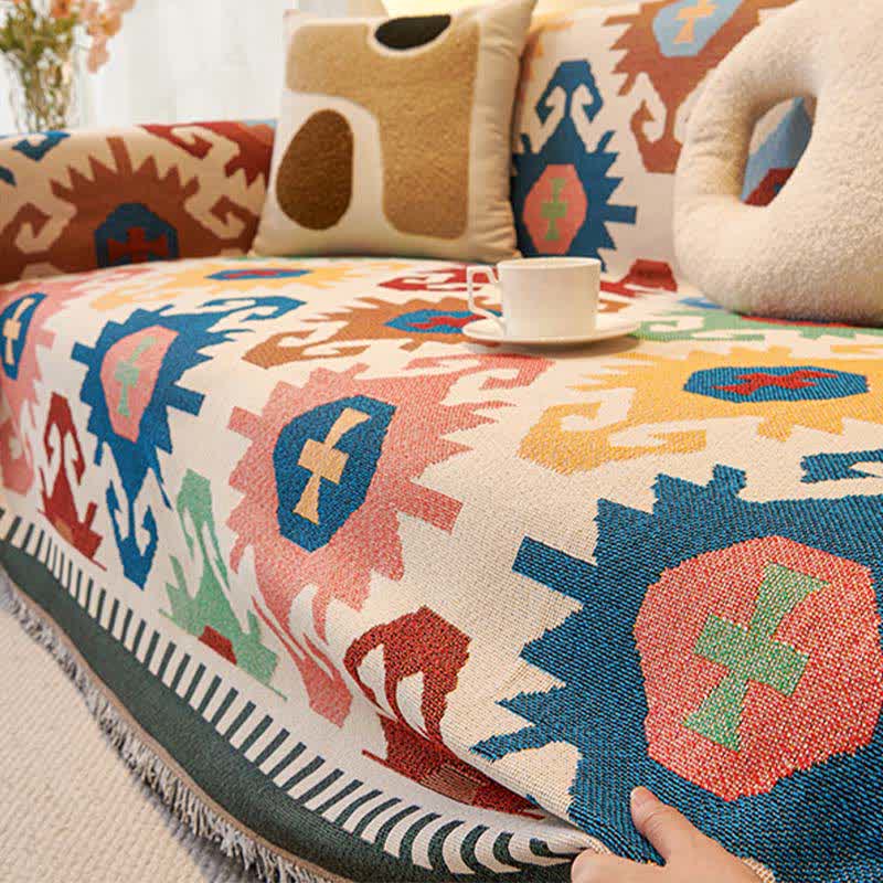 Ownkoti Boho Geometric Tassel Sofa Protector - image 7