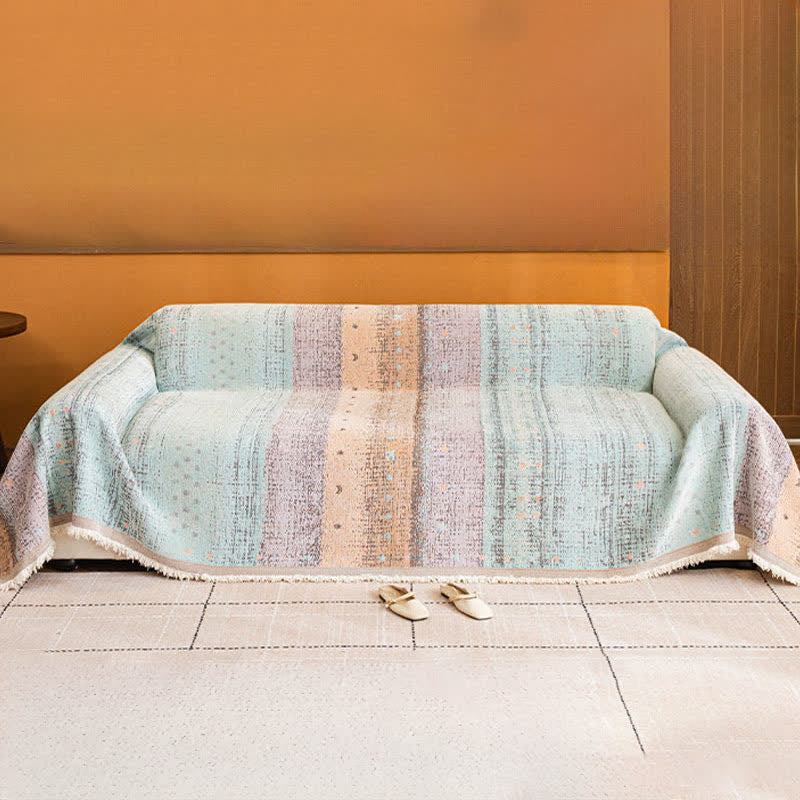 Ownkoti Sunset Stripe Tassel Sofa Protector - image 3