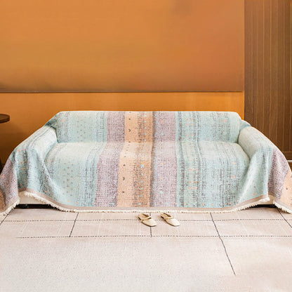 Ownkoti Sunset Stripe Tassel Sofa Protector - image 3