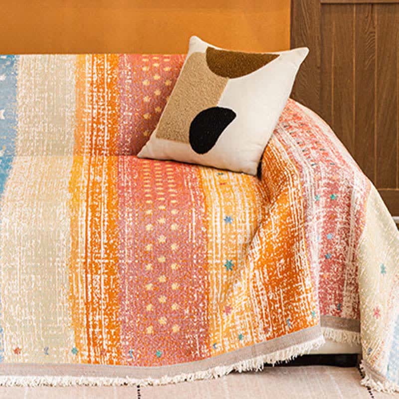 Ownkoti Sunset Stripe Tassel Sofa Protector - image 4