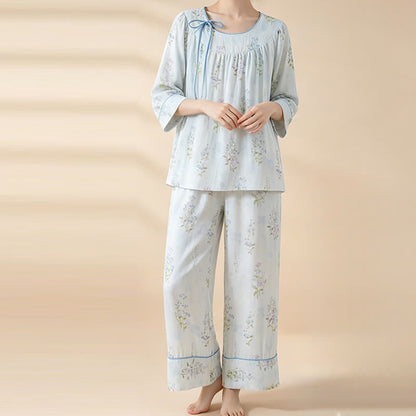Ownkoti Floral Bamboo Cotton Tie Neck Pajamas - image 14