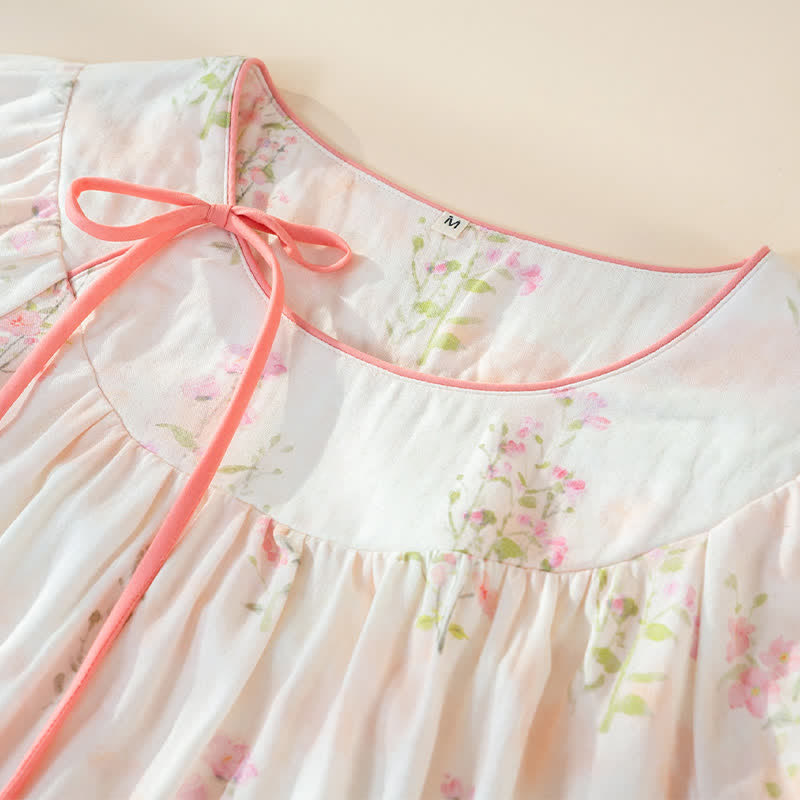 Ownkoti Floral Bamboo Cotton Tie Neck Pajamas - image 6