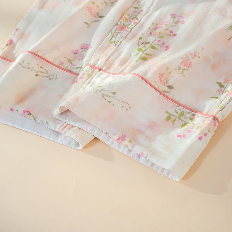 Ownkoti Floral Bamboo Cotton Tie Neck Pajamas - image 11