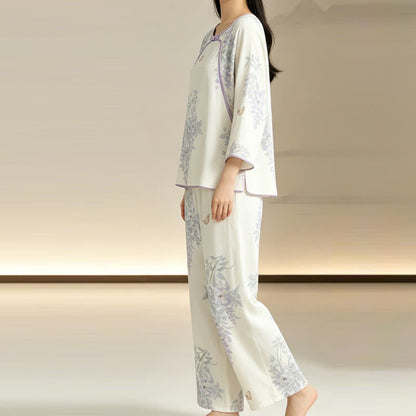Ownkoti Floral Butterfly Bamboo Fiber Women's Pajamas - image 6