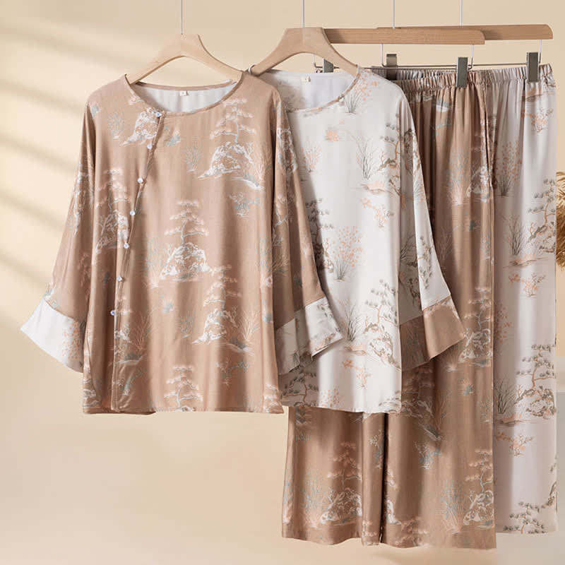 Ownkoti Oriental Print Fiber Women's Loungewear Set - image 0