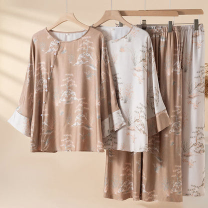 Ownkoti Oriental Print Fiber Women's Loungewear Set - image 0