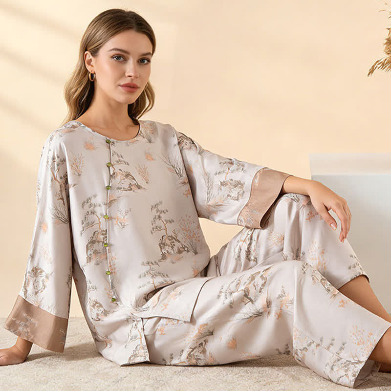 Ownkoti Oriental Print Fiber Women's Loungewear Set - image 10