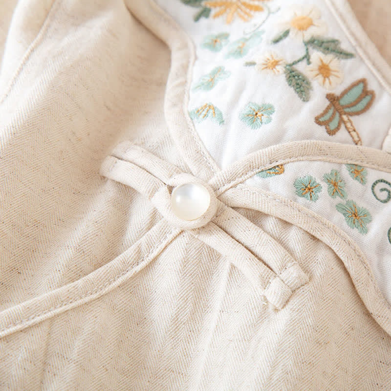 Ownkoti Floral Embroidered Cotton Linen Women's Pajamas - image 11
