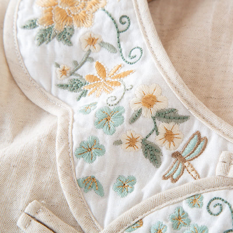 Ownkoti Floral Embroidered Cotton Linen Women's Pajamas - image 10