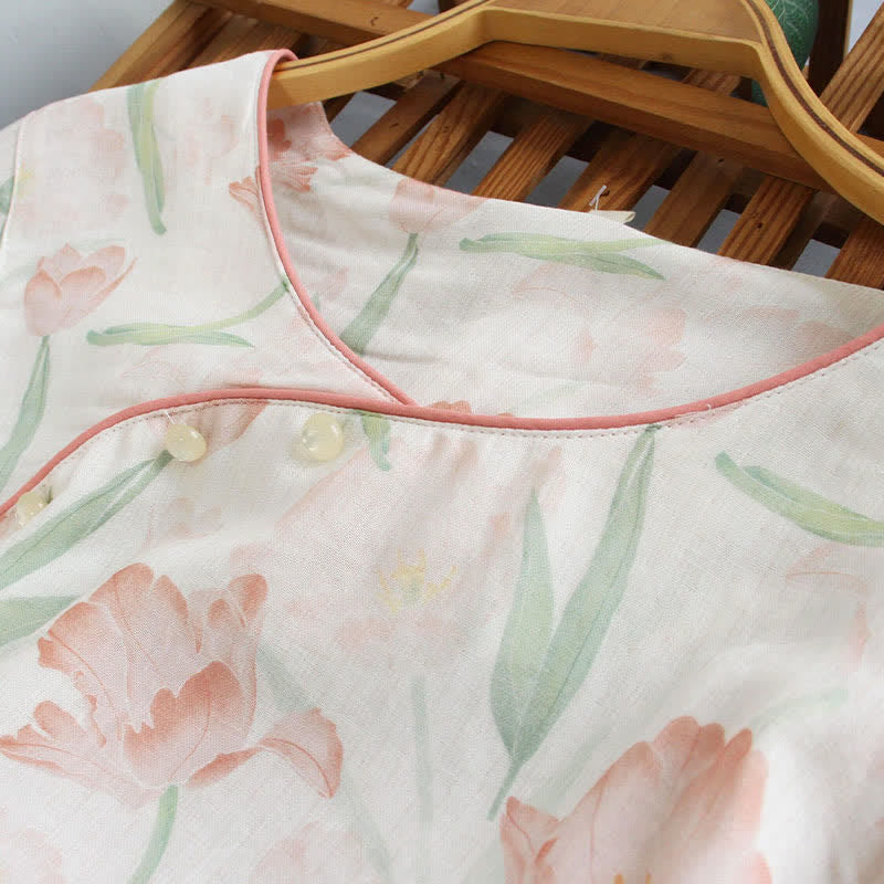 Ownkoti Tulip Print Bamboo Fiber Women's Pajamas - image 2