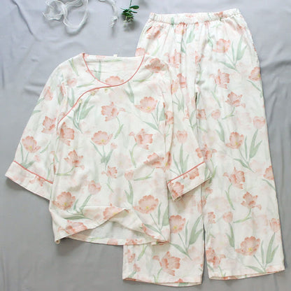 Ownkoti Tulip Print Bamboo Fiber Women's Pajamas - image 1