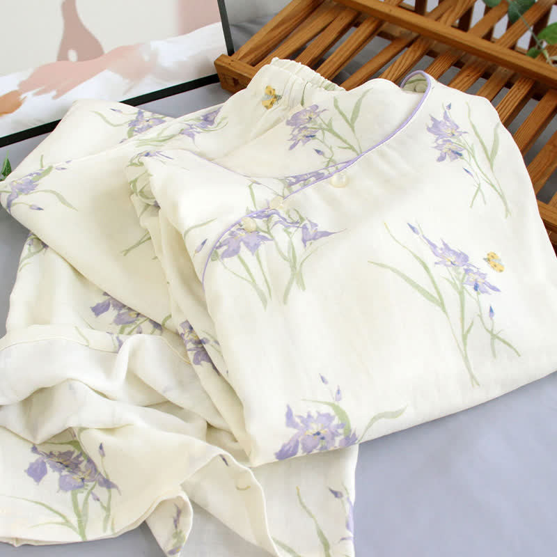 Ownkoti Iris Print Bamboo Fiber Women's Pajamas - image 5