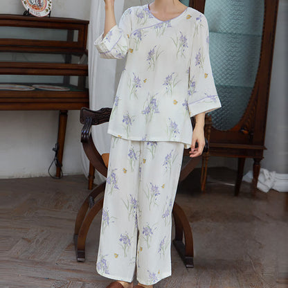 Ownkoti Iris Print Bamboo Fiber Women's Pajamas - image 2