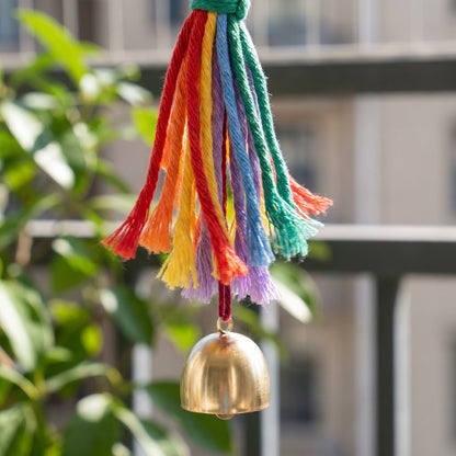 Ownkoti Boho Rainbow Macrame Hanging Bell Wall Decor - image 7