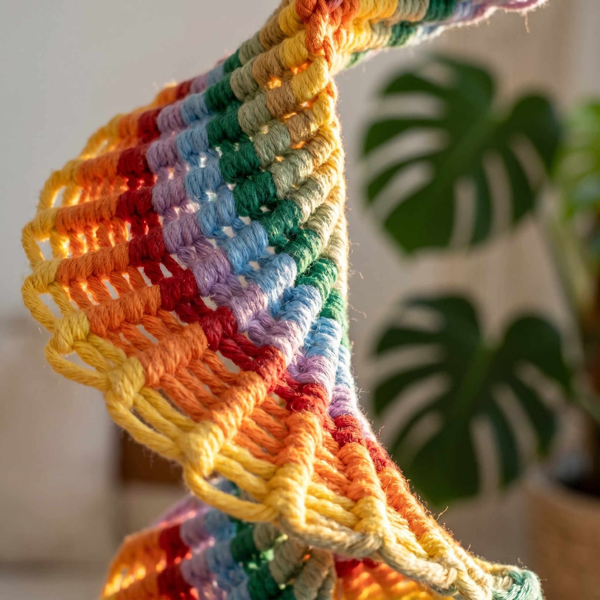 Ownkoti Boho Rainbow Macrame Hanging Bell Wall Decor - image 4