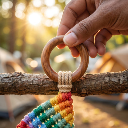 Ownkoti Boho Rainbow Macrame Hanging Bell Wall Decor - image 6