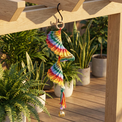 Ownkoti Boho Rainbow Macrame Hanging Bell Wall Decor - image 1