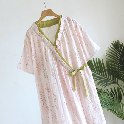 Ownkoti Floral Cotton Gauze Kimono Nightdress Loungewear - image 2