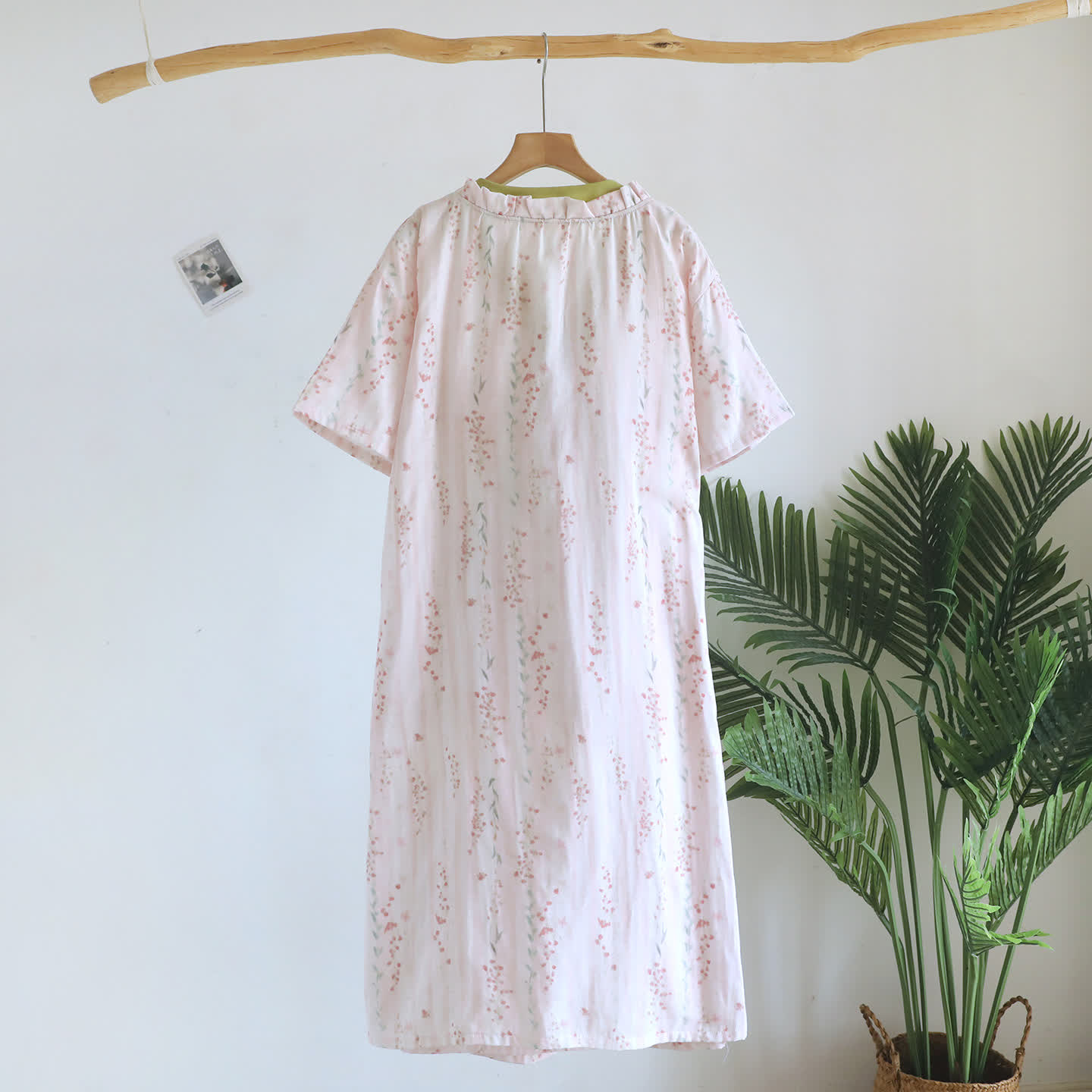 Ownkoti Floral Cotton Gauze Kimono Nightdress Loungewear - image 1