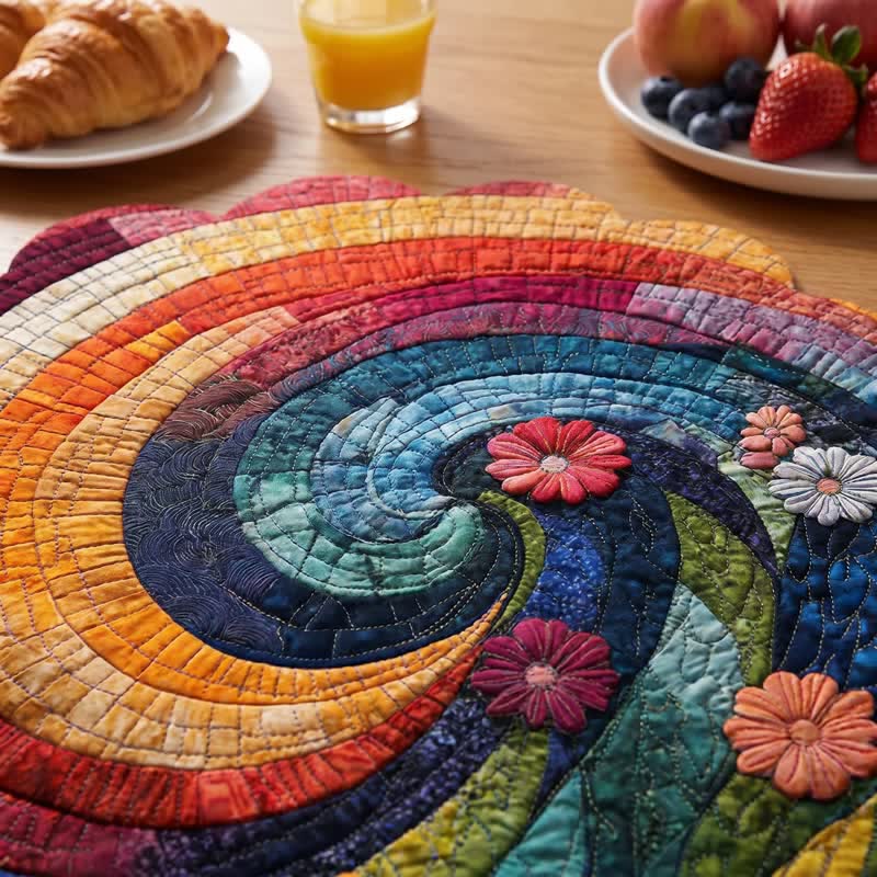 Ownkoti Rainbow Swirl Boho Polyester Placemat - image 5