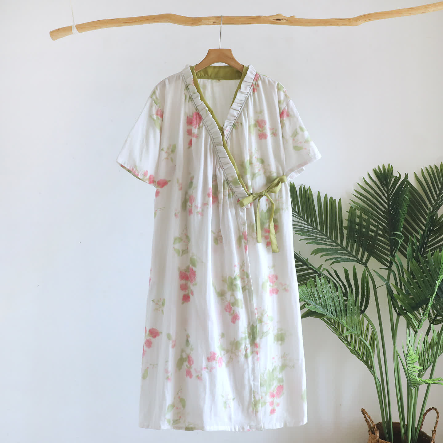 Ownkoti Botanical Garden Cotton Gauze Kimono Nightdress - image 1