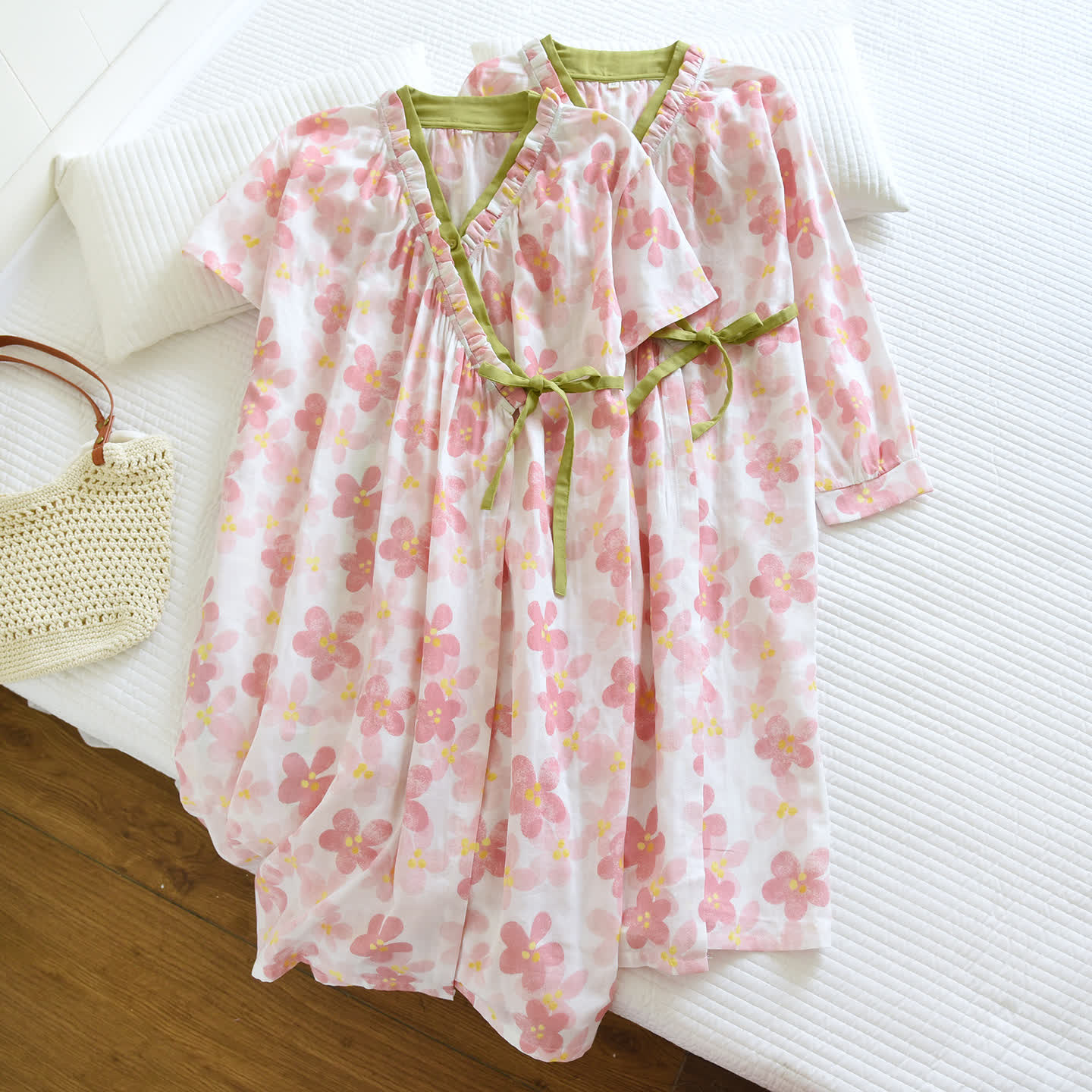 Ownkoti Sakura Floral Cotton Gauze Kimono Nightdress - image 2