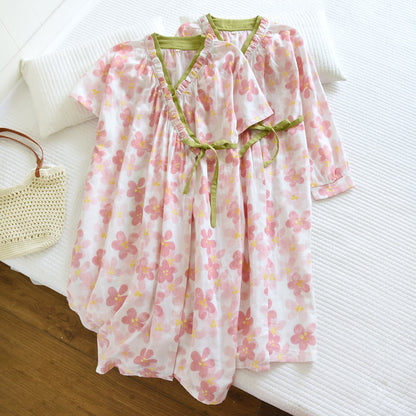 Ownkoti Sakura Floral Cotton Gauze Kimono Nightdress - image 2