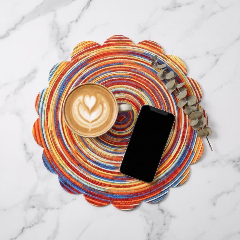 Ownkoti Nordic Retro Rainbow Woven Linen Placemats - image 2