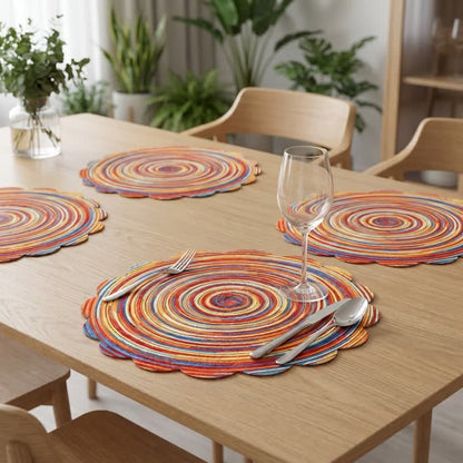 Ownkoti Nordic Retro Rainbow Woven Linen Placemats - image 4