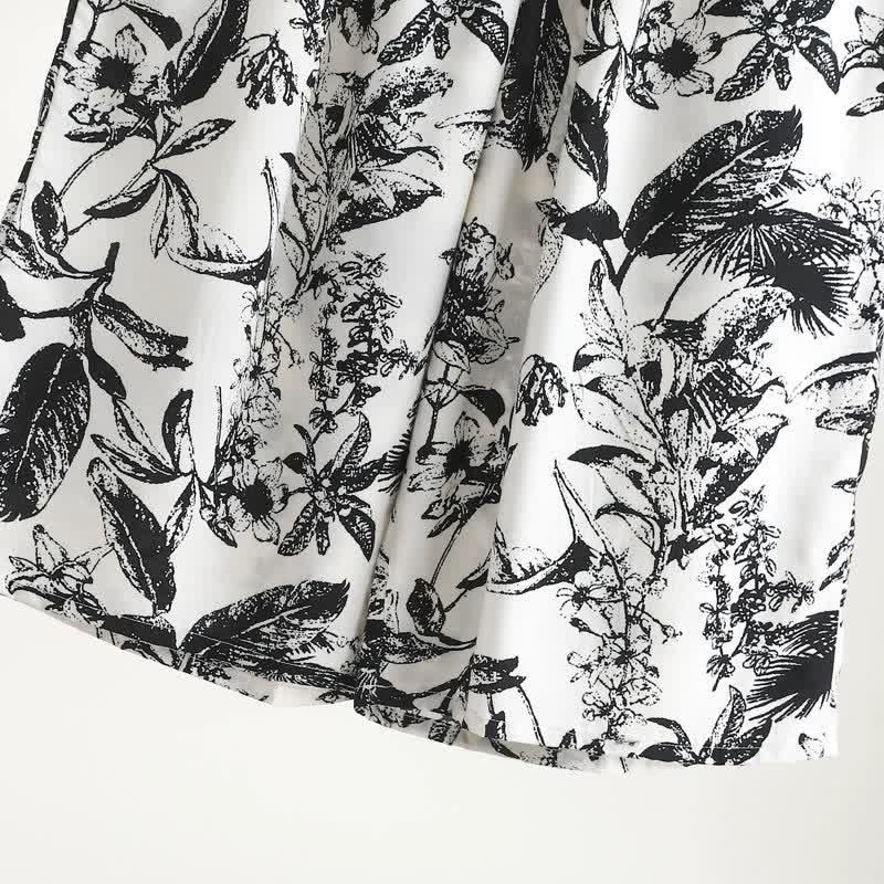 Ownkoti Monochrome Botanical Print Pajama Set - image 4