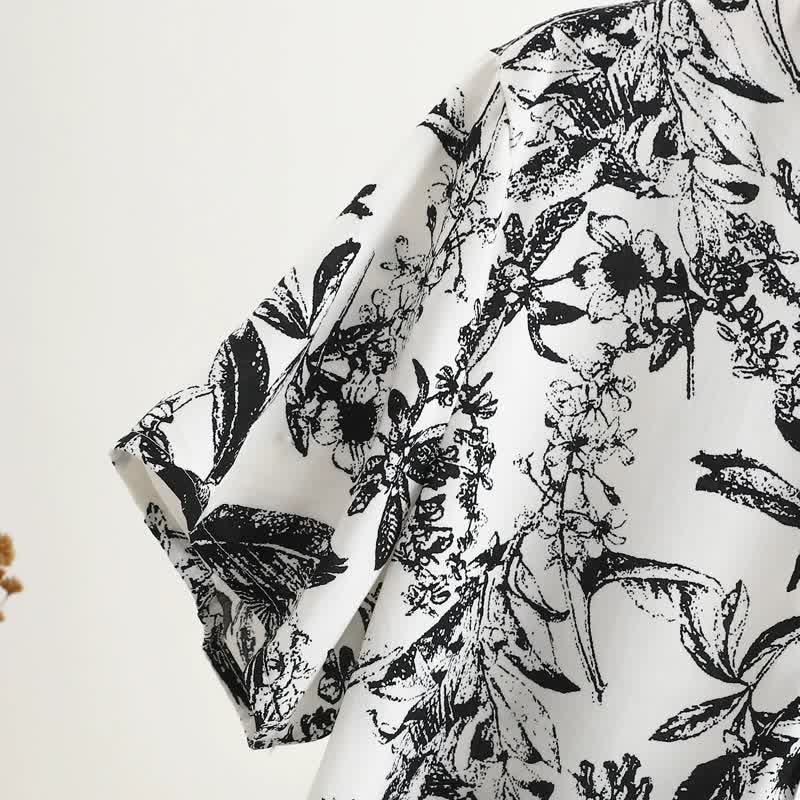 Ownkoti Monochrome Botanical Print Pajama Set - image 5
